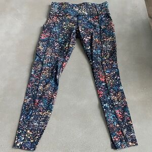lululemon fast and free tight in flowerescent